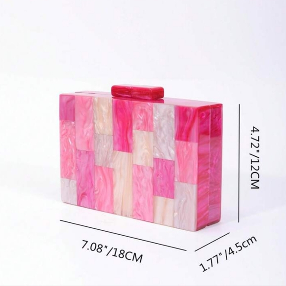 Shein Acrylic Patchwork Clutch - Picture 3 of 4